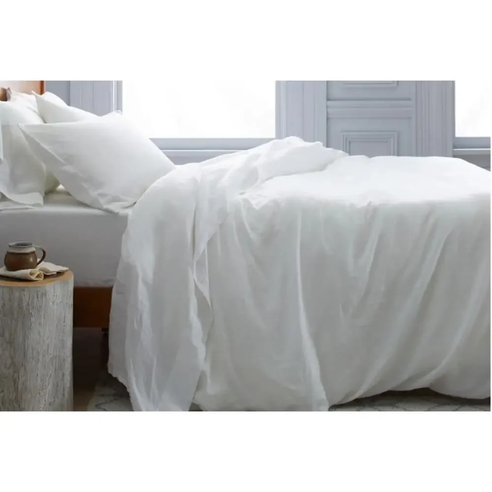 Quince White Twin  Linen Duvet Cover 100% European Flax NEW No Insert/Shams